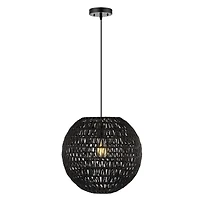 Luna Bohemian Modern Woven Rattan iron Led Pendant