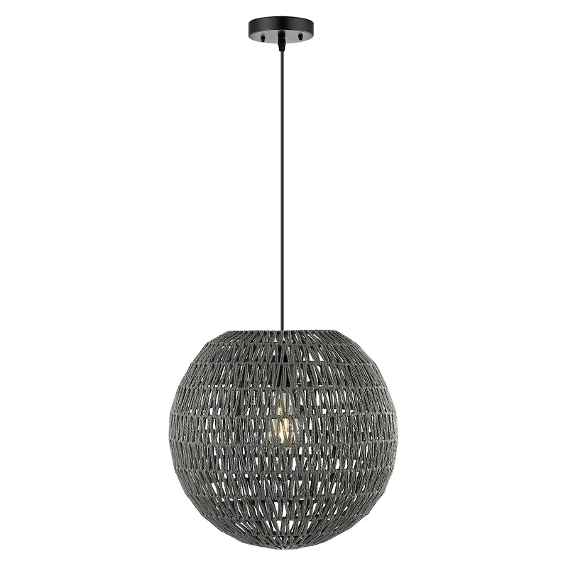 Luna Bohemian Modern Woven Rattan iron Led Pendant