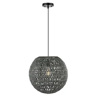 Luna Bohemian Modern Woven Rattan iron Led Pendant
