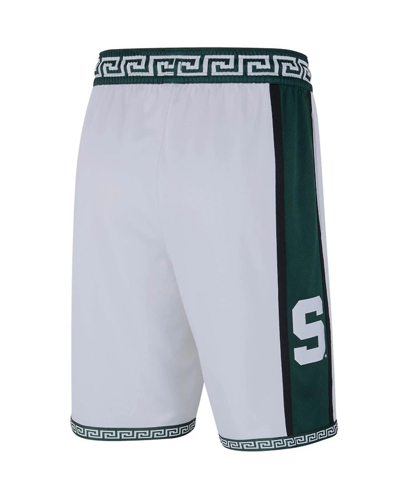 Men's Nike White Michigan State Spartans Limited Retro Basketball Shorts