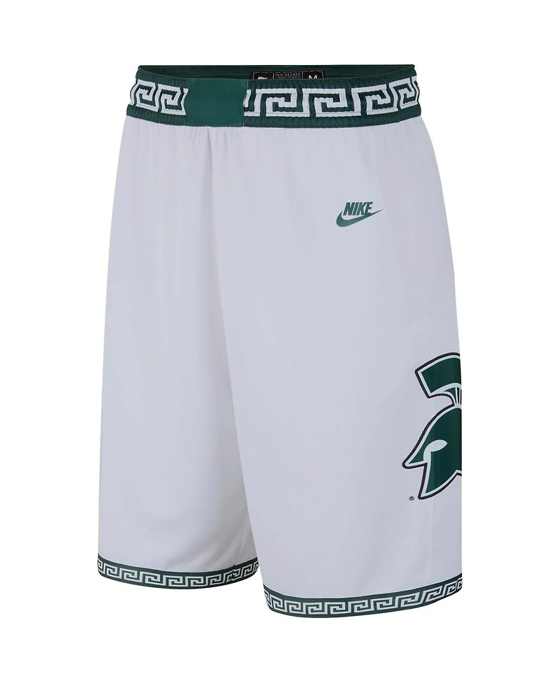 Men's Nike White Michigan State Spartans Limited Retro Basketball Shorts