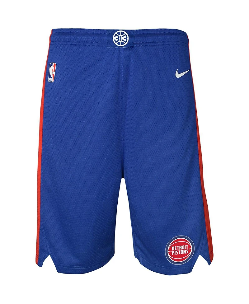 Big Boys Nike Blue Detroit Pistons Icon Edition Mesh Performance Swingman Shorts