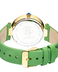 Gv2 by Gevril Women's Matera Swiss Quartz Green Italian Suede Watch 35mm