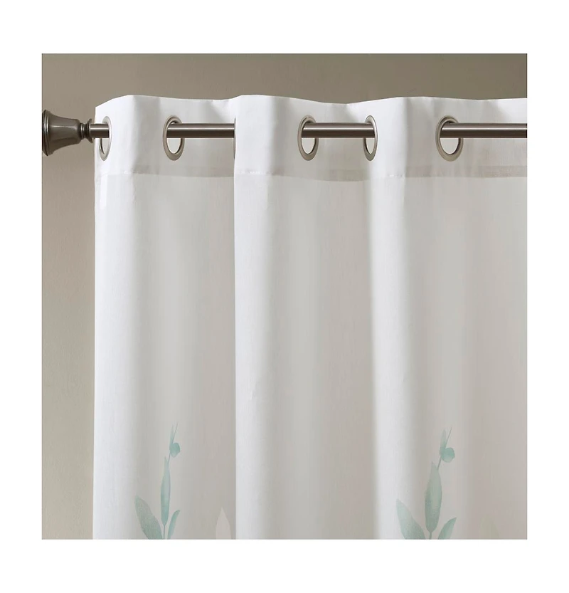 Cecily Burnout Printed 2 sheer Window Curtain, 84 inches long Curtain Panels set, Width 50 curtains for Bedroom and Living Room, Easy To Hang,
