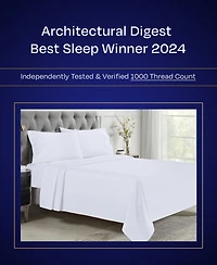 Luxury 1000 Thread Count King Sheets Set - 100% Cotton Sateen Soft, Thick & Deep Pocket