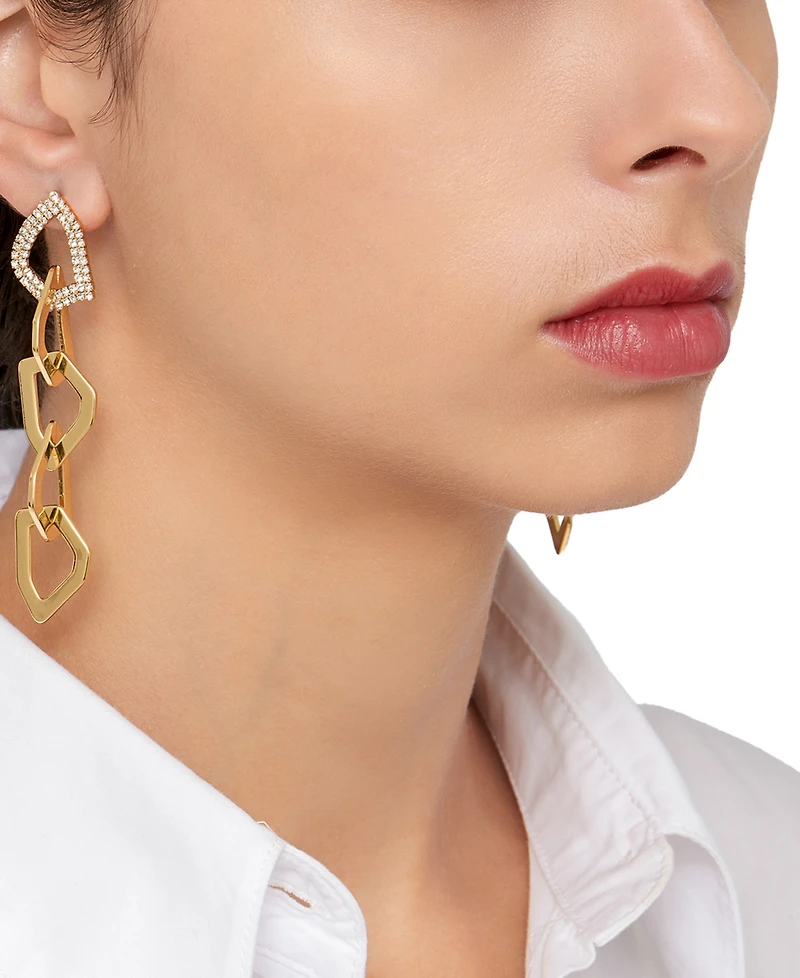 Adornia 14k Gold-Plated Organic Link Drop Earrings