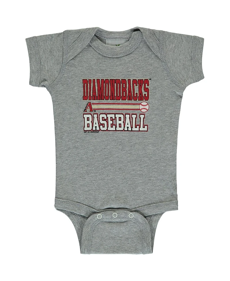 Newborn and Infant Boys and Girls Soft As A Grape Black, Gray Arizona Diamondbacks 2-Piece Body Suit