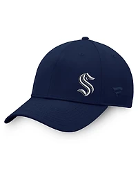 Men's Fanatics Deep Sea Blue Seattle Kraken Authentic Pro Road Side Logo Adjustable Hat