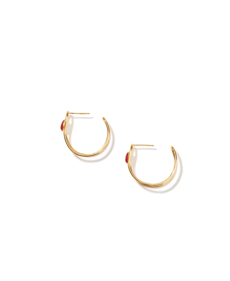 Nectar Nectar New York Coral Semi Hoop Dangle Earrings