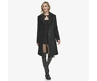 Regine Sb Women's Soft Wool Boucle Coat With Back Vent