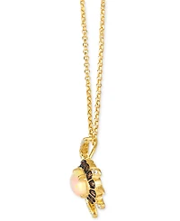 Le Vian Chocolatier Neopolitan Opal (1 ct. t.w.) & Diamond (1/2 ct. t.w.) Sea Turtle Adjustable 20" Pendant Necklace in 14k Gold