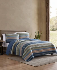 Closeout! Eddie Bauer Yakima Valley Stripe Reversible 3-Pc. Quilt Set, King