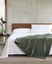 Eddie Bauer Solid Ultra Lux Plush Reversible Throw, 60" X 50"