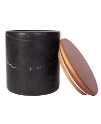 Artifacts Trading Company Marble Storage Canister with Sealed Wood Top, 5" x 5"