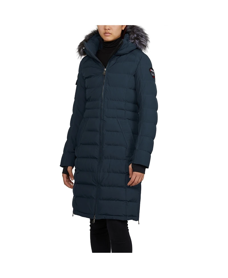 Pajar Women's Venice Long Puffer with Removable Faux Fur Trim