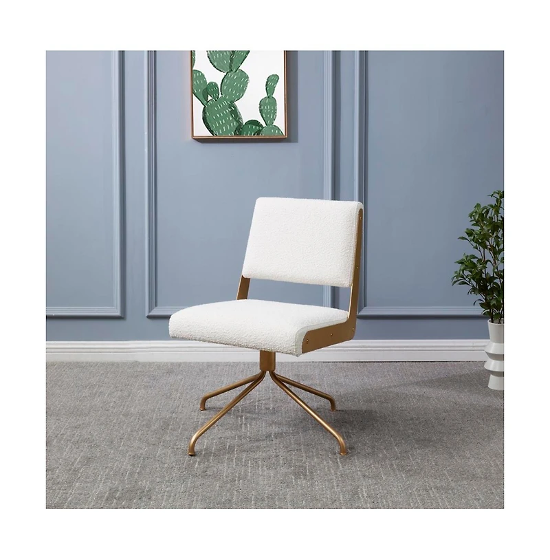 Emmeline Boucle Swivel Office Chair