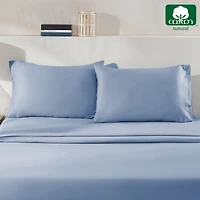 Queen Pillowcases - 100% Cotton, Set of 2 Soft & Cooling Sateen Weave Cases, Perfect Fit for Pillows by California Design Den