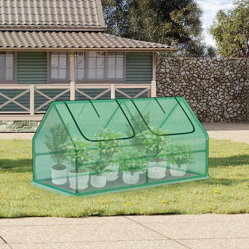 Aoodor Mini Greenhouse Water Resistant Uv Protected 2 Zipper Doors.