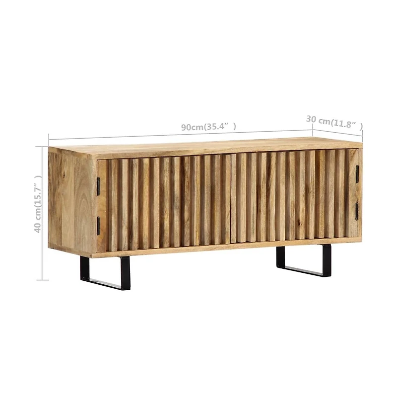 vidaXL Tv Stand 35.4"x11.8"x15.7" Solid Wood Mango