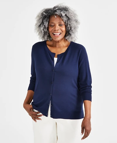 Style & Co Plus Button-Front Cardigan, Exclusively at Macy's