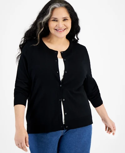 Style & Co Plus Button-Front Cardigan, Exclusively at Macy's