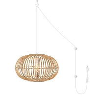 Jonathan Y Leo Farmhouse Coastal Rattan Led Pendant