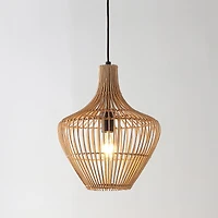 Lucas Farmhouse Coastal Rattan Led Pendant