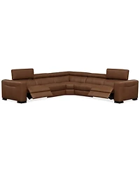Rinan 125" 5-Pc. Leather Sectional with 2 Power Recliners, Created for Macy's