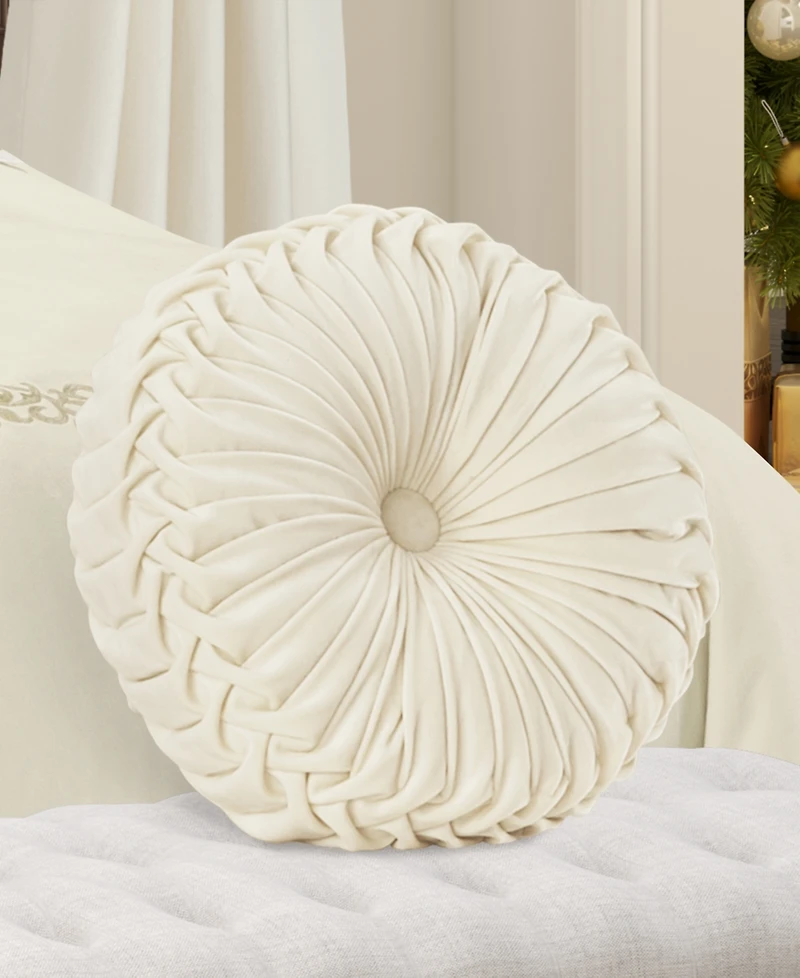 J Queen New York Noelle Tufted Decorative Pillow, 15" Round