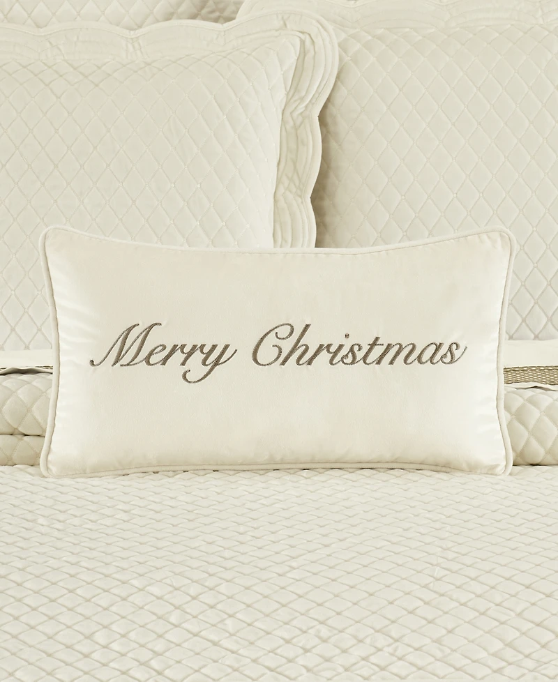 J Queen New York Merry Christmas Boudoir Decorative Pillow, 11" x 20"