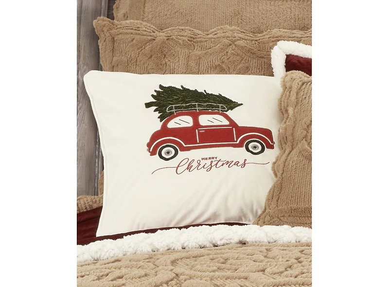 J Queen New York Christmas Car Decorative Pillow, 20" x 20"