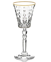 Lorren Home Trends Marilyn Gold-Tone Red Wine Goblets, Set of 4