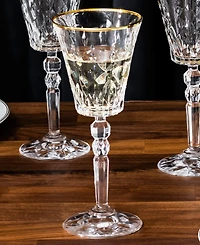Lorren Home Trends Marilyn Gold-Tone White Wine Goblets, Set of 4