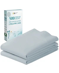 Standard 100% Cotton 500 Thread Count Pillowcases, Queen and Size, Soft Silky, Cool Smooth by California Design Den