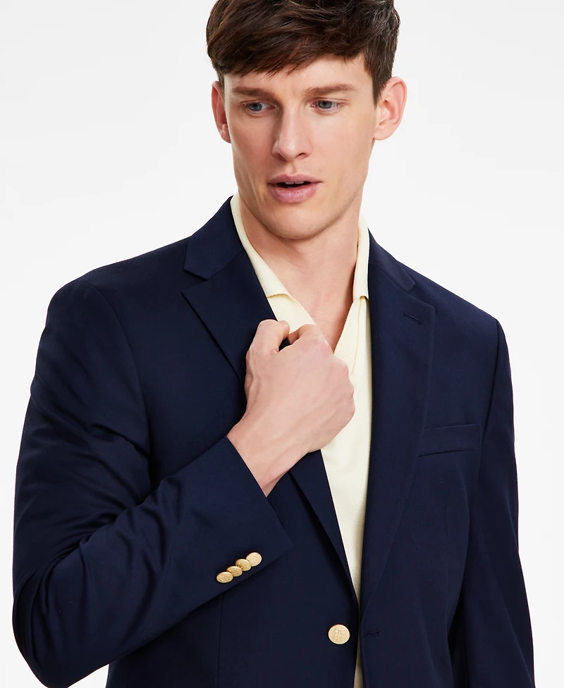 Tommy Hilfiger Men's Modern-Fit Solid Navy Blazer