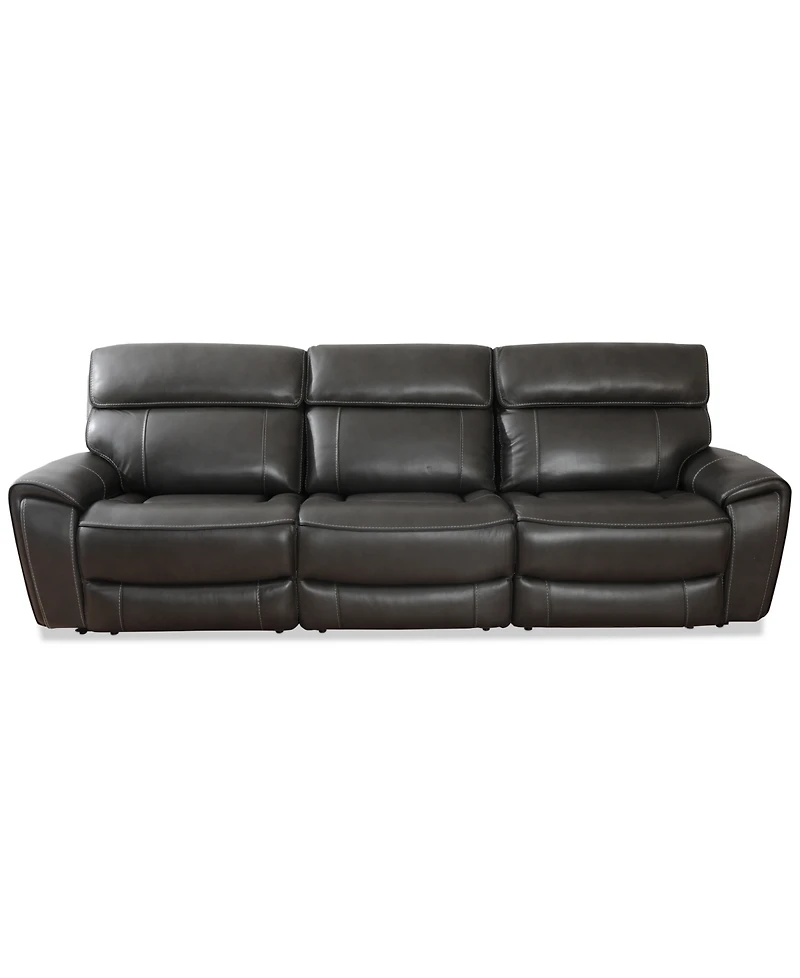 Closeout! Hutchenson 115" 3-Pc. Zero Gravity Leather Sofa with 2 Power Recliners, Created for Macy's