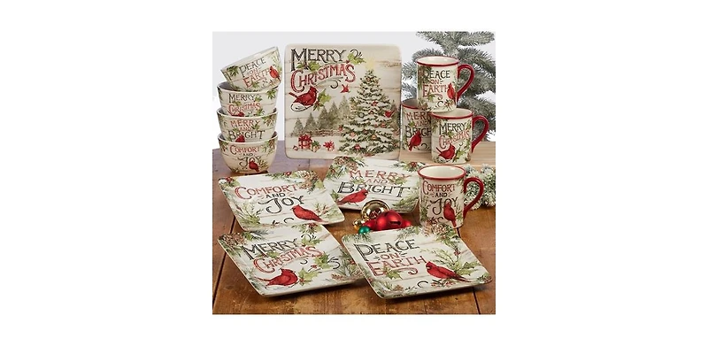 Certified International Evergreen Christmas 4 Piece Dinner Plate