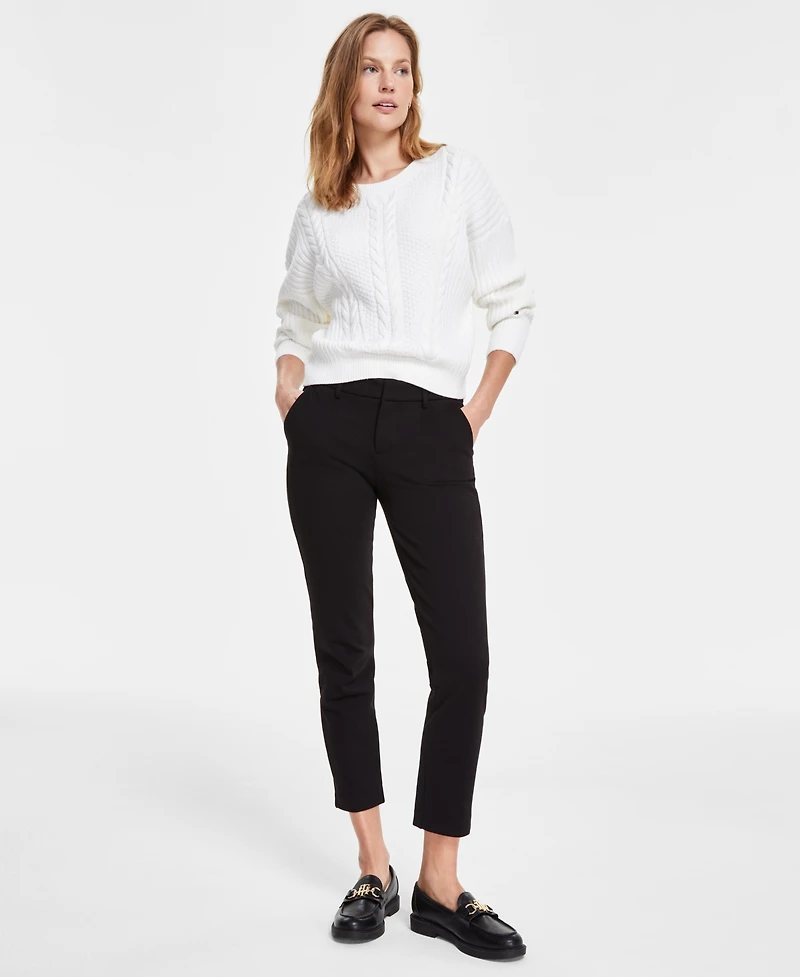 Tommy Hilfiger Women's Th Flex Straight-Leg Ankle Ponte Pants