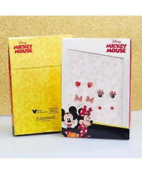 Disney Minnie Mouse Classic Fashion Stud Earring - Classic Minnie, Red/Gold - 4 pairs