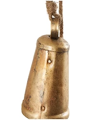 Rosemary Lane Metal Tibetan Inspired Decorative Cow Bell with Jute Hanging Rope
