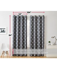 Hlc.me Arrow Printed Privacy Blackout Energy Efficient Room Darkening Thermal Grommet Window Curtain Drape Panels for Bedroom