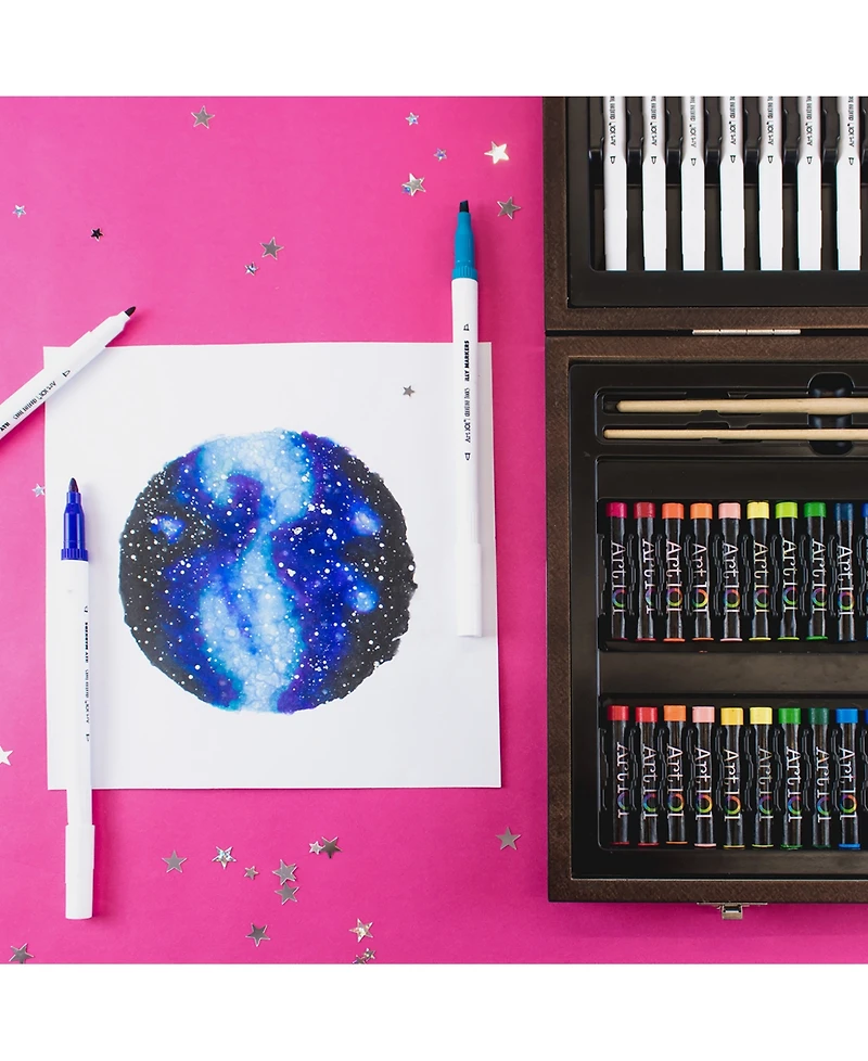 Art 101 Multimedia Illustration Wood Art Set, 85 Pieces