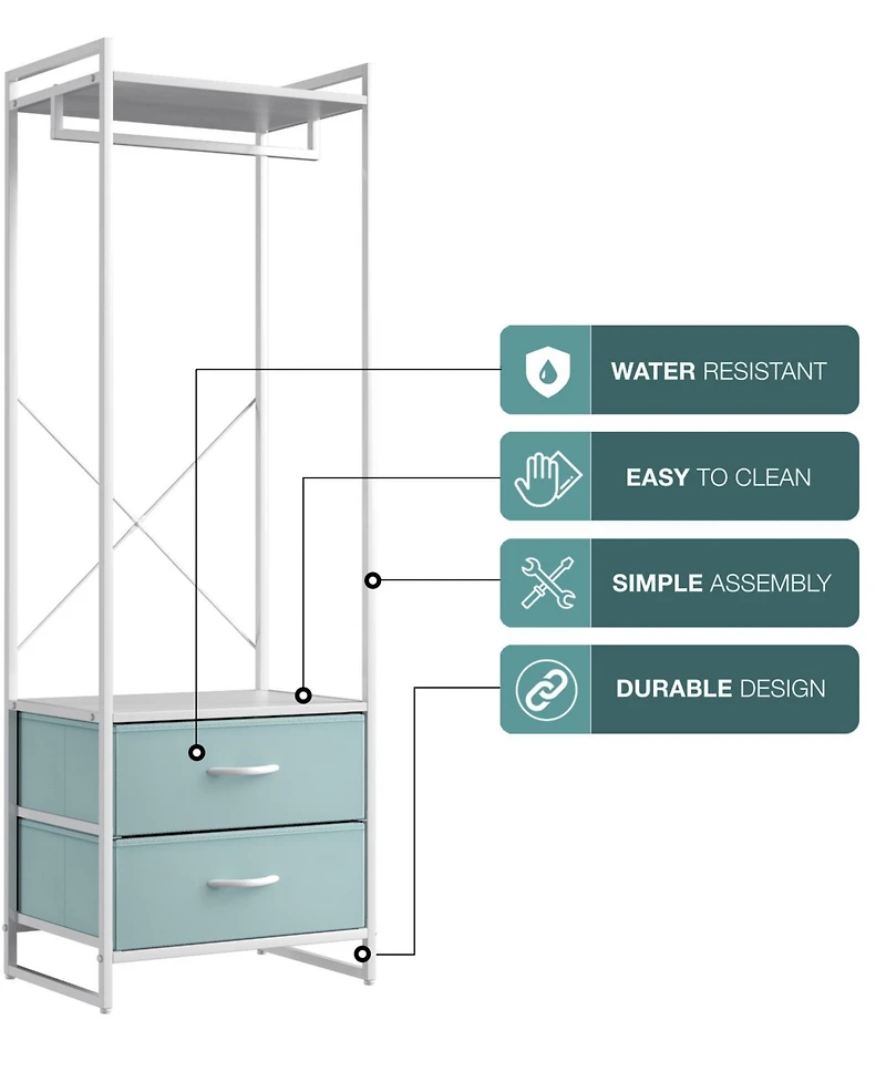 Sorbus Clothing Rack with 2 Drawers