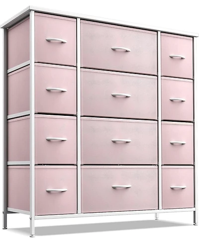 Sorbus Dresser with 12 Drawers - Chest Organizer Unit Steel Frame Wood Top and handle Large for Bedroom, Hallway & etc