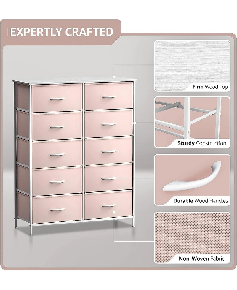 Sorbus 10 Drawers Storage Dresser