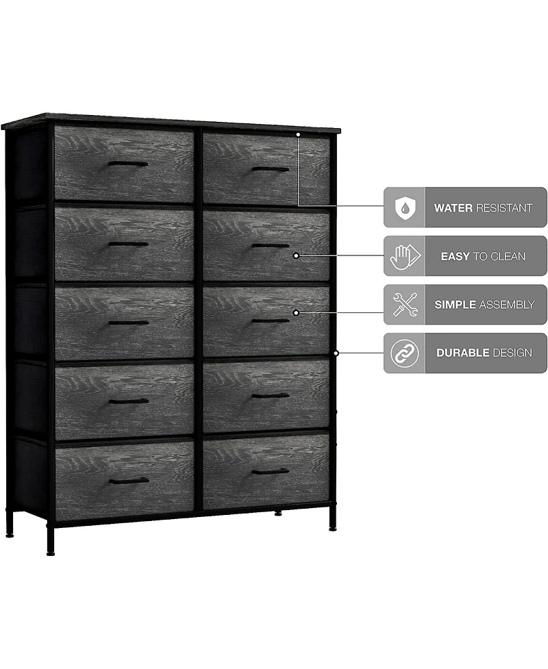 Sorbus 10 Drawers Storage Dresser