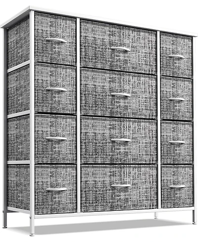 Sorbus Dresser with 12 Drawers - Chest Organizer Unit Steel Frame Wood Top and handle Large for Bedroom, Hallway & etc