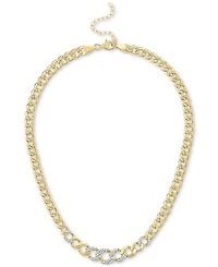 Diamond Cuban Link 18" Chain Necklace (1/3 ct. t.w.) in 14k Gold-Plated Sterling Silver