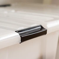 Iris 45 Quart Buckle Up Storage Box, 4 Pack, Pearl