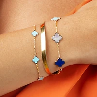 The Lovery Mini Turquoise Clover Bracelet 14K Gold